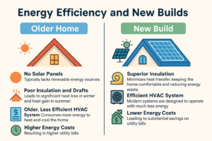 Comparison of energy efficiency in older vs newer homes