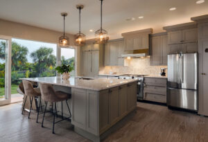 Modern kitchen in a newly built affordable custom home